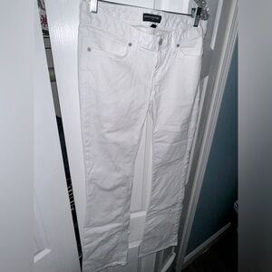 Banana Republic white jeans, silver buttons